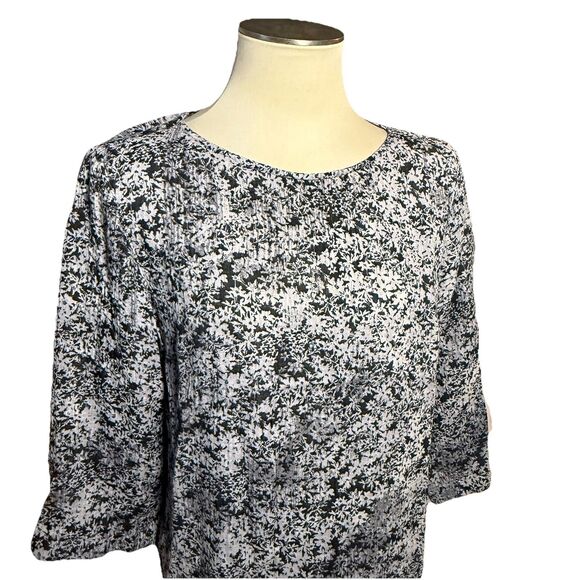 J. JILL PureJill 100% Cotton 3/4 Sleeve Floral Pullover Blouse Top Women’s M - Picture 2 of 12